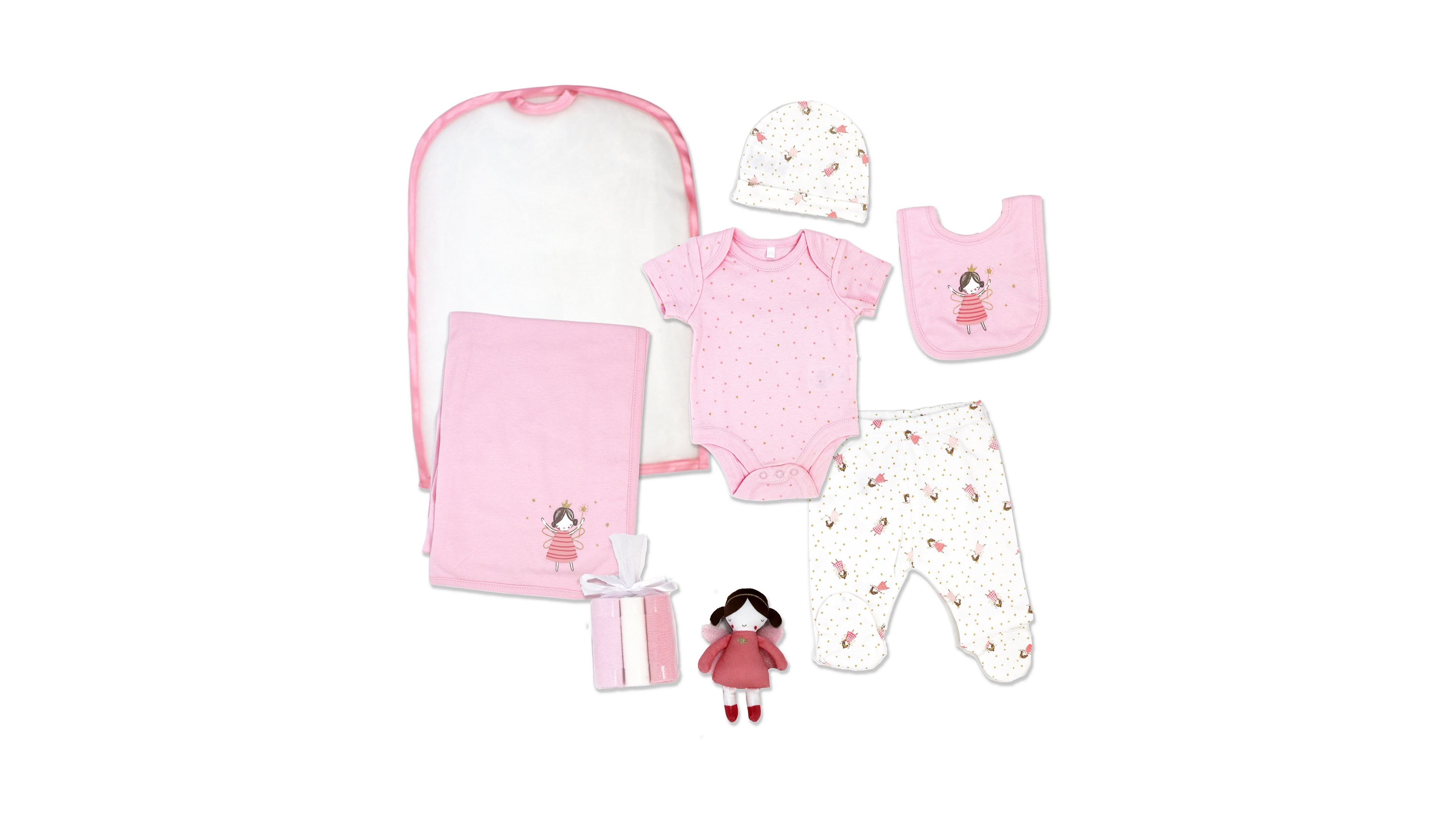 Rock-a-Bye Baby Boutique Girls Little Fairy Layette Gift, 10 Piece Set