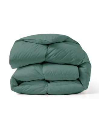 Unikome 100 Cotton Fabric Baffled Box All Season Colored Goose Feather Down Comforter Collection In Green