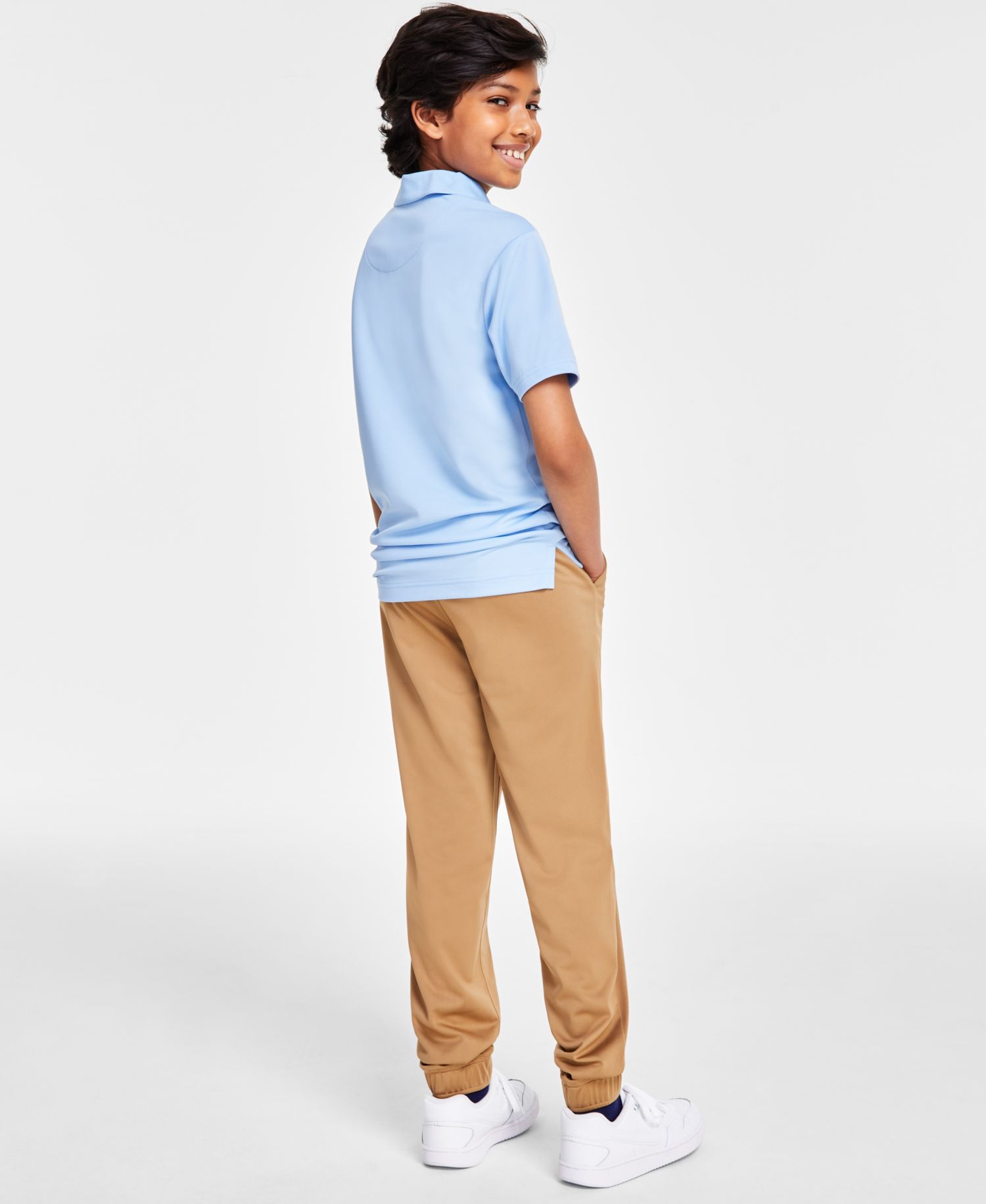 Big Boys Short Sleeve Performance Polo & Performance Drawstring Joggers