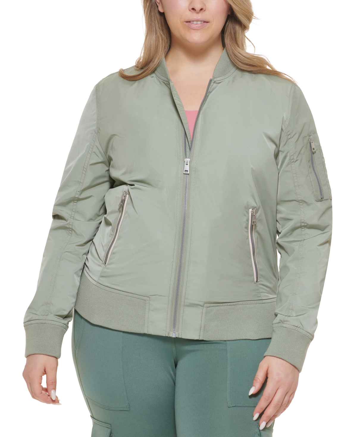 Levi's Trendy Plus Size Melanie Bomber Jacket In Sea Green