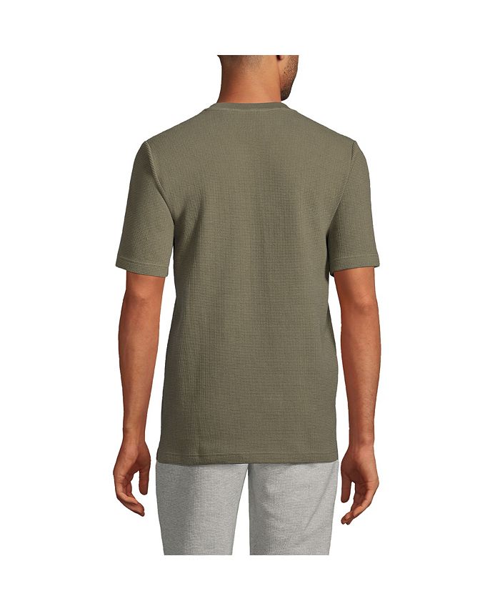 Lands' End Men's Tall Waffle Short Sleeve Pajama Henley TShirt Macy's
