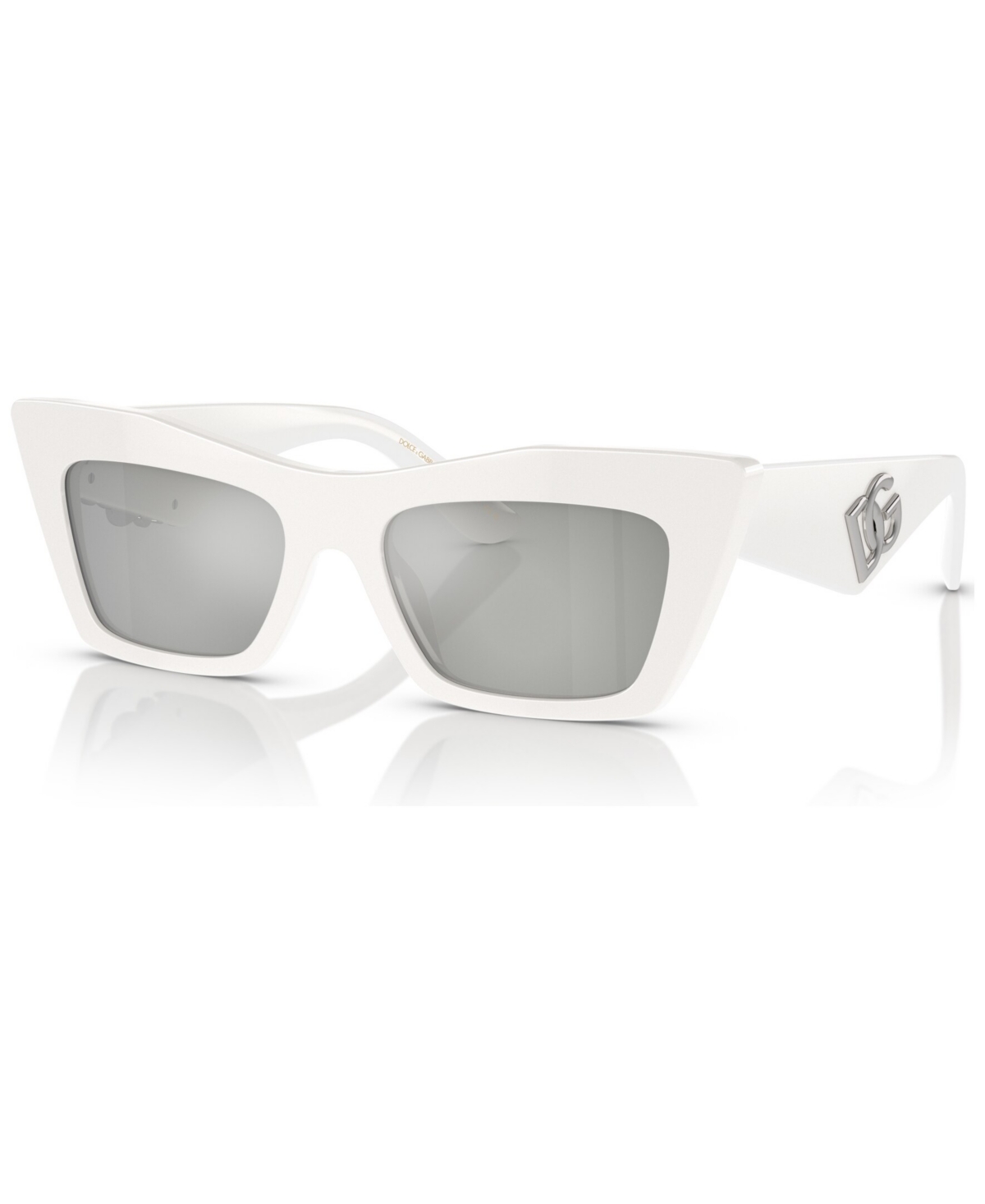 Dolce & Gabbana Dg4435 Cat-eye Frame Acetate Sunglasses In Clear Mirror Silver