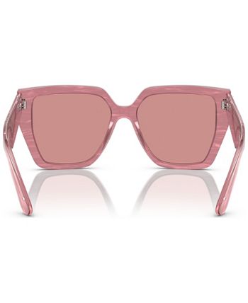 Dolce&Gabbana DG4438 55 Pink Dark Mirror Red & Fleur Pink Sunglasses