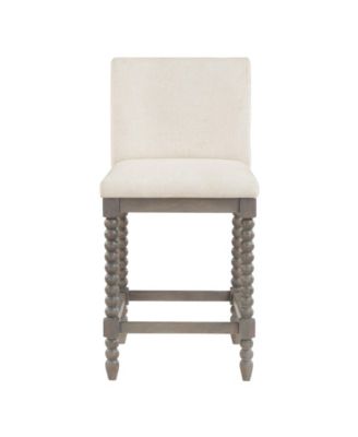 Abbott 26" Spindle Counter Stool with Frame and Faux Leather