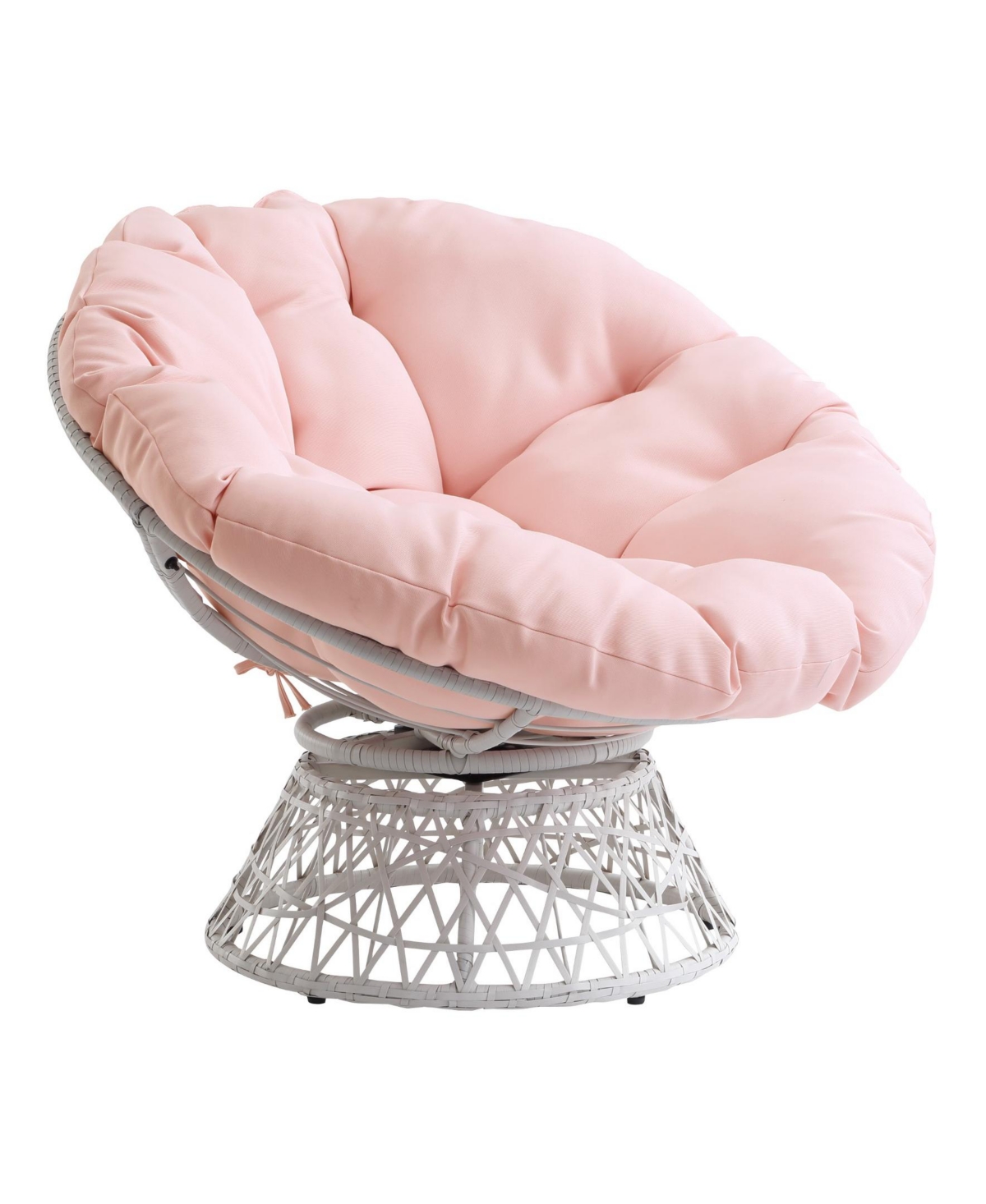 Shop Osp Home Furnishings Papasan Chair With Round Pillow Cushion And Wicker Weave In Pink