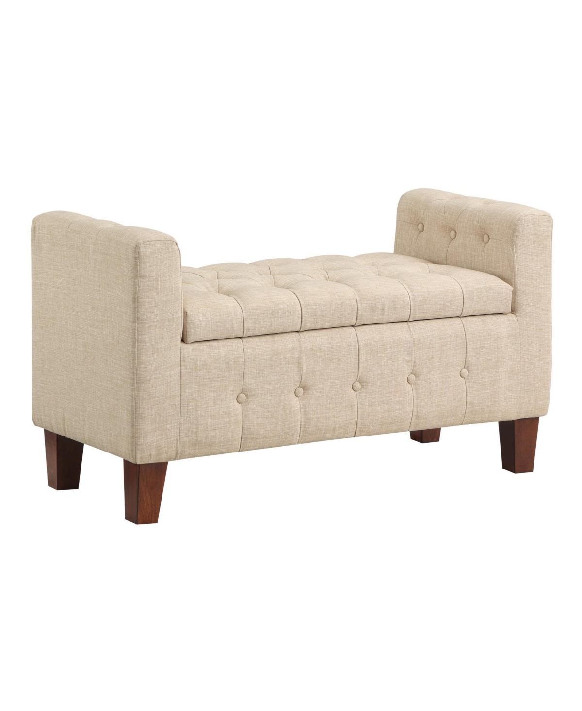 Osp Home Furnishings Darnley Storage Bench In Fabric In Cream