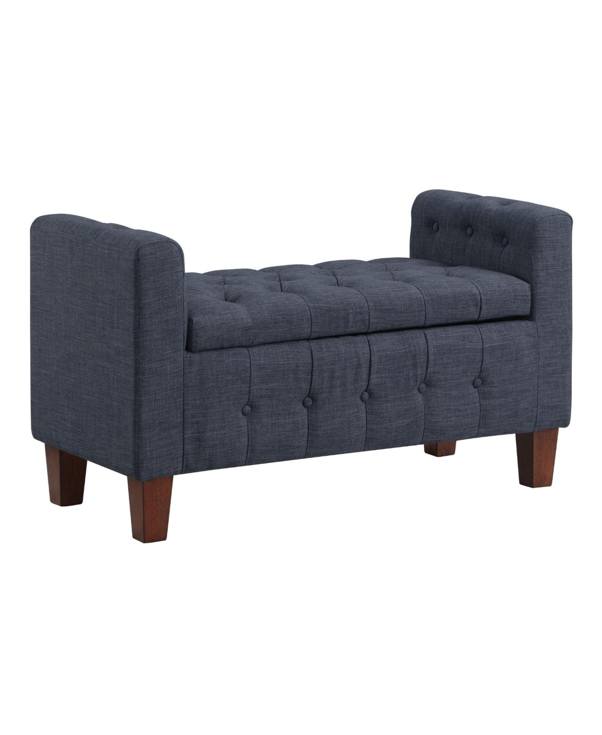 Osp Home Furnishings Darnley Storage Bench In Fabric In Navy