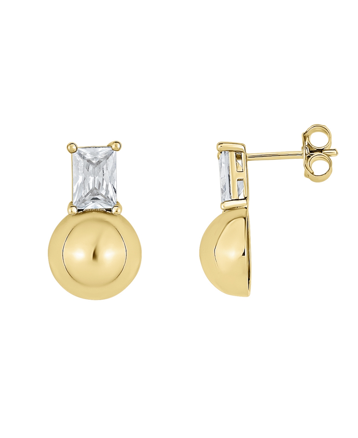 And Now This Cubic Zirconia 18k Gold Plated Post Earring In K Gold Plated Over Brass