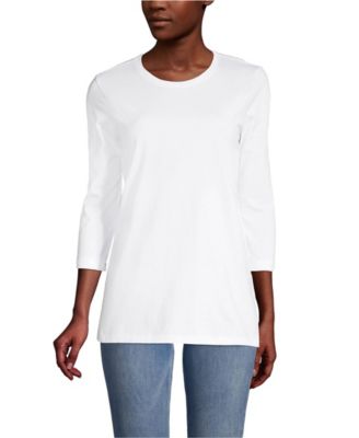 Women's Petite 3/4 Sleeve Cotton Supima Tunic