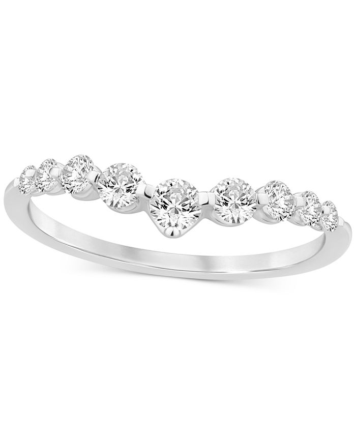 Chevron white hot sale gold ring