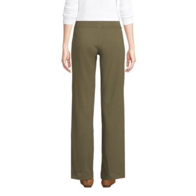 Women's Starfish Mid Rise Straight Leg Elastic Waist Pull On Pants