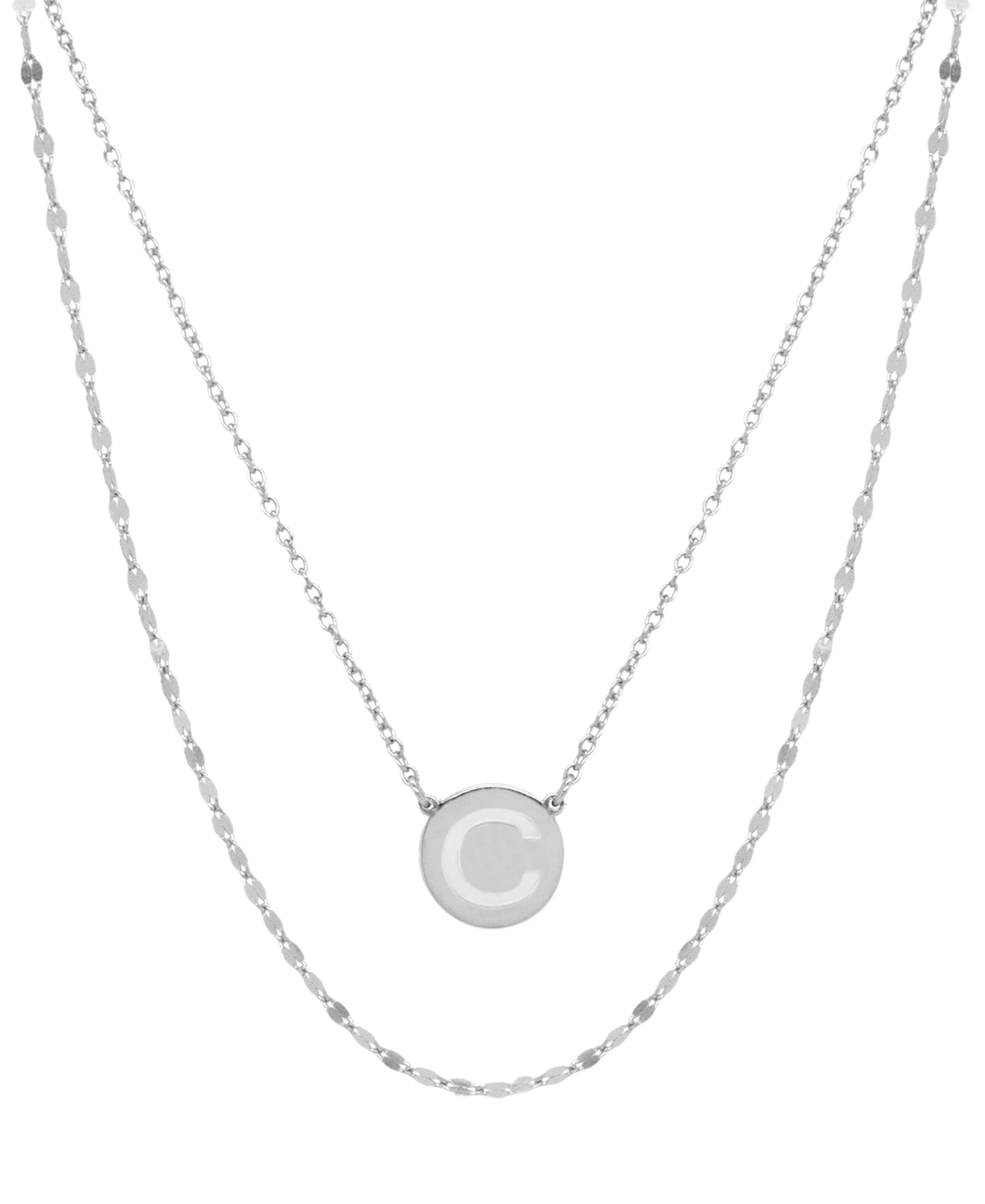 Giani Bernini Initial Disc Layered Pendant Necklace in Sterling Created for Macy's - C