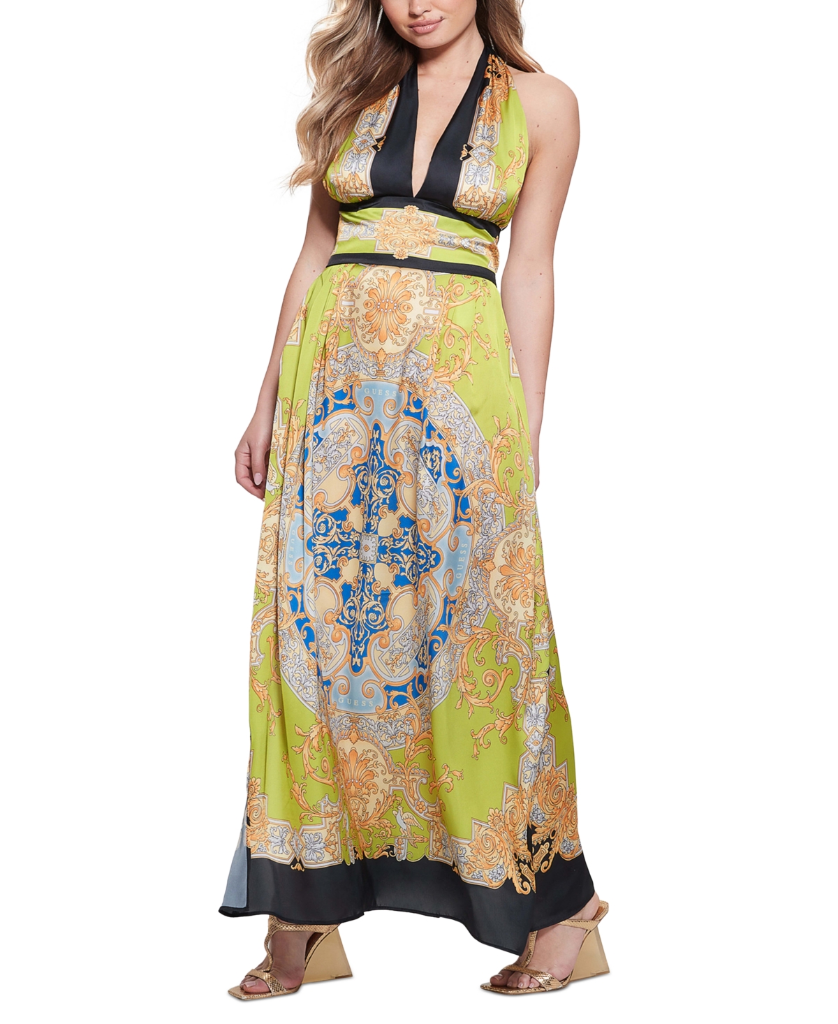 Guess Women's Capucine Satin Maxi Dress In Baroque Pink | ModeSens