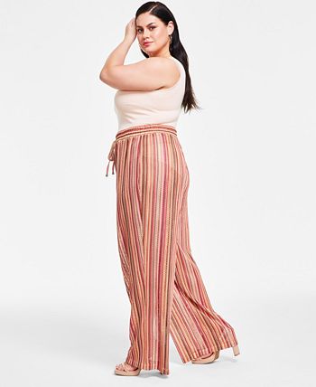 Nina Parker Trendy Plus Size Striped Crochet Pants Macy s