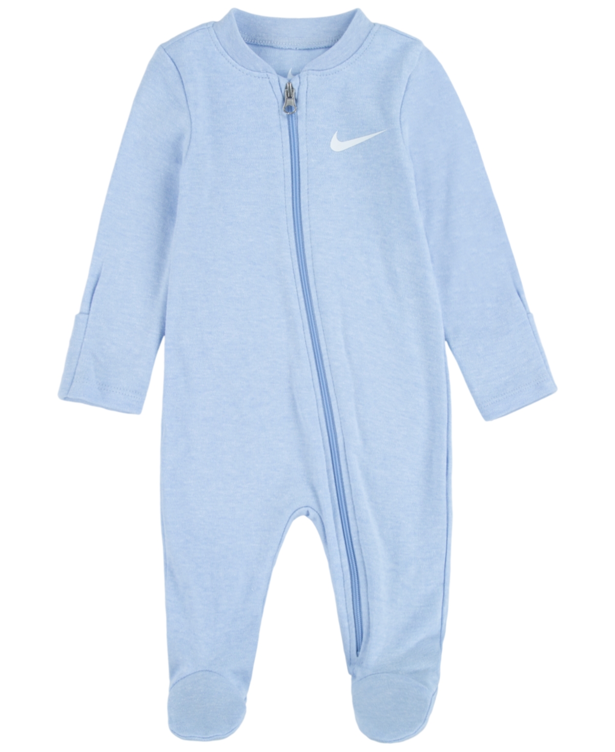 Nike Baby Boys Or Girls Essentials Long Sleeves Footed Coverall In Cobalt Bliss Heather