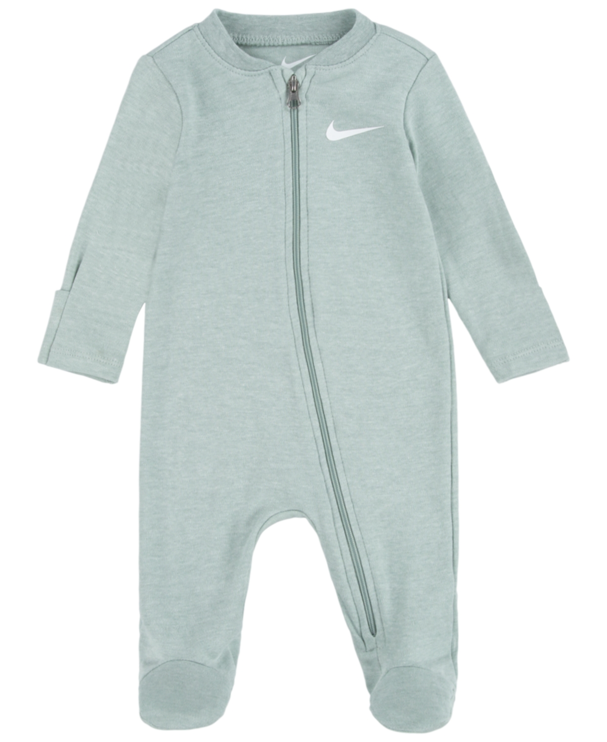 Nike Baby Boys Or Girls Essentials Long Sleeves Footed Coverall In Mica Green Heather