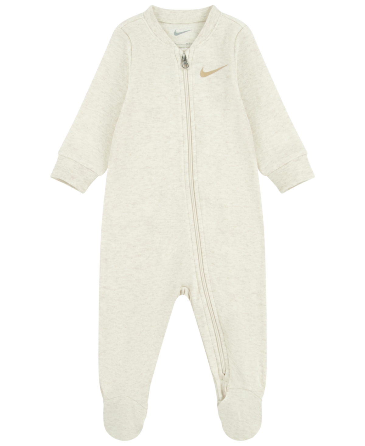 Shop Nike Baby Boys Or Baby Girls Essentials Footed Coverall In Pale Ivory Heather