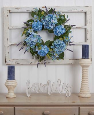24" Hydrangea Blue Wreath