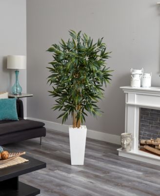 6' Artificial Tree in White Tower Planter