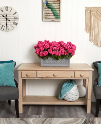 18" Geranium Artificial Plant in Stone Planter