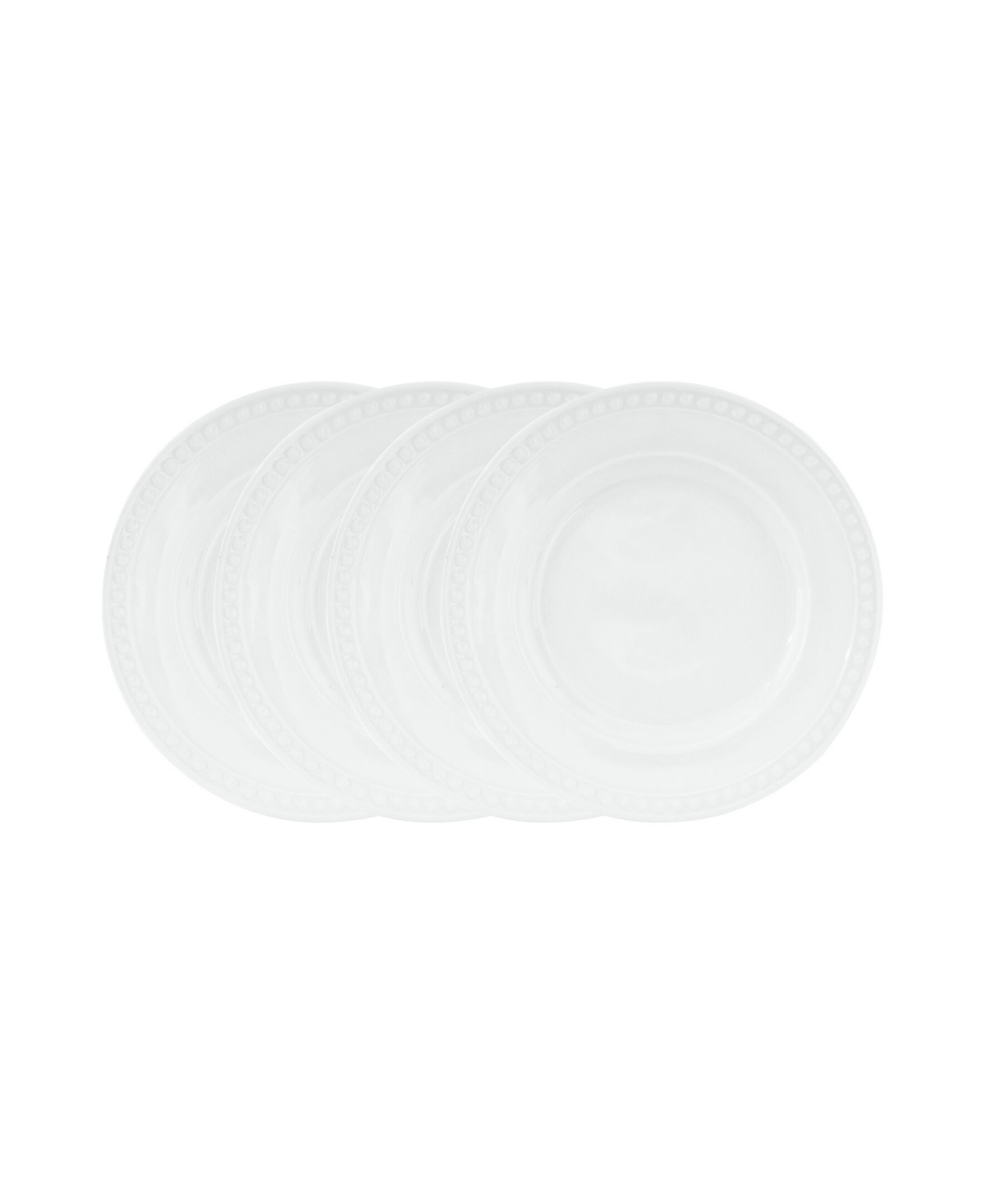 Everyday Whiteware Beaded Salad Plate 4 Piece Set - White