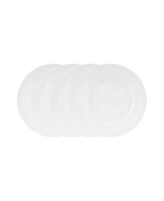 Fitz and Floyd Everyday Whiteware Beaded Salad Plate - 4 Piece Set