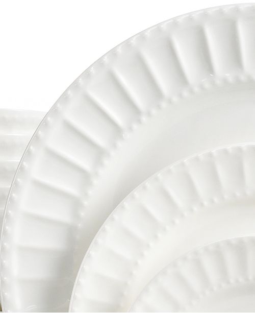 Gibson White Elements Paloma Embossed 42Piece Set, Service for 6