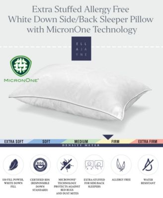 White Down Firm MicronOne Dust Mite Bedbug Allergen-Free Pillow, King