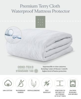 Premium Terry Cloth Water Resistant Mattress Protector, Queen