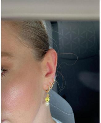 18K Gold Plated Freshwater Pearls with Smilie Face - HaHa Earrings For Women