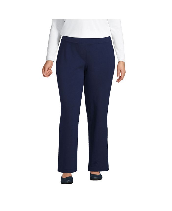 Lands' End Women's Tall Starfish Mid Rise Straight Leg Elastic Waist Pull  On Pants - Macy's in 2023