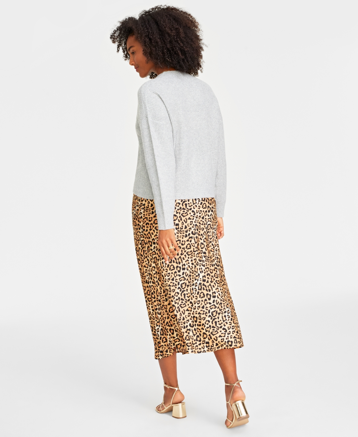 On 34th Women's Three-button Classic Cardigan, Created For Macy's In Light Grey Heather