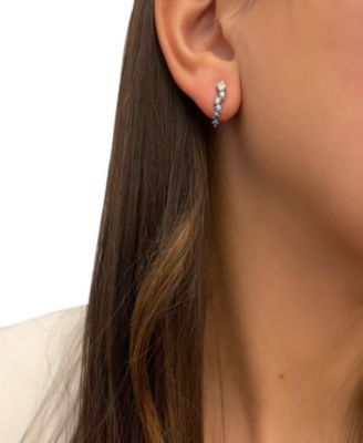 Denim Ombr&eacute; (5/8 ct. t.w.) & White Sapphire (1/5 ct. t.w.) Stud Earrings in 14k White Gold