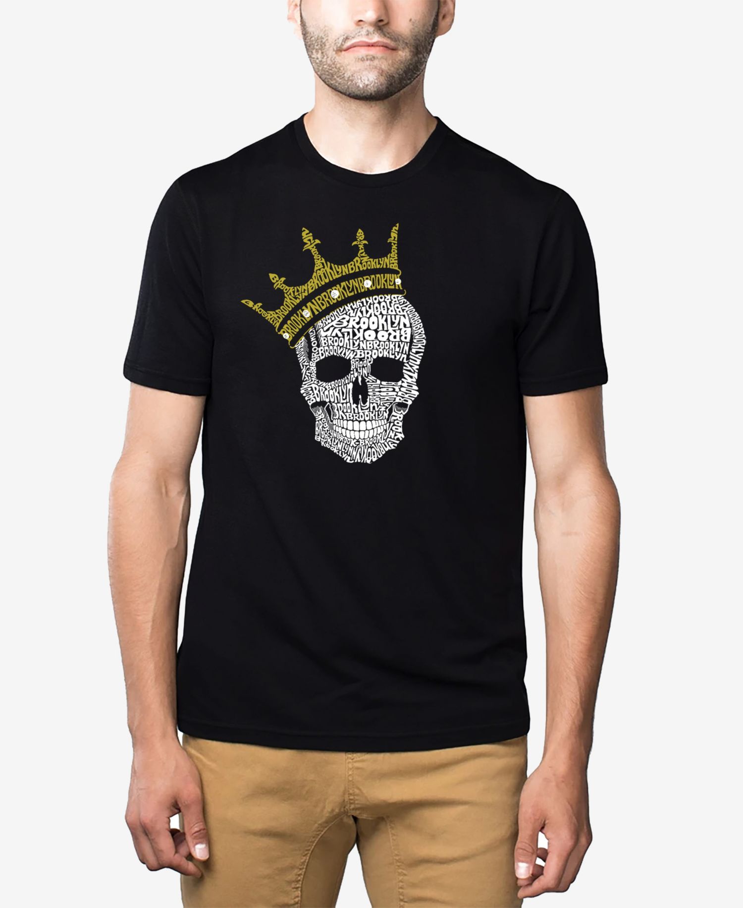 Men's Cotton/Poly Blend Word Art T-shirt - Brooklyn Crown
