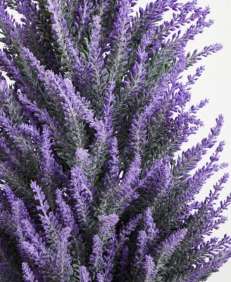 Artificial Lavender Plant in White Wicker Planter 