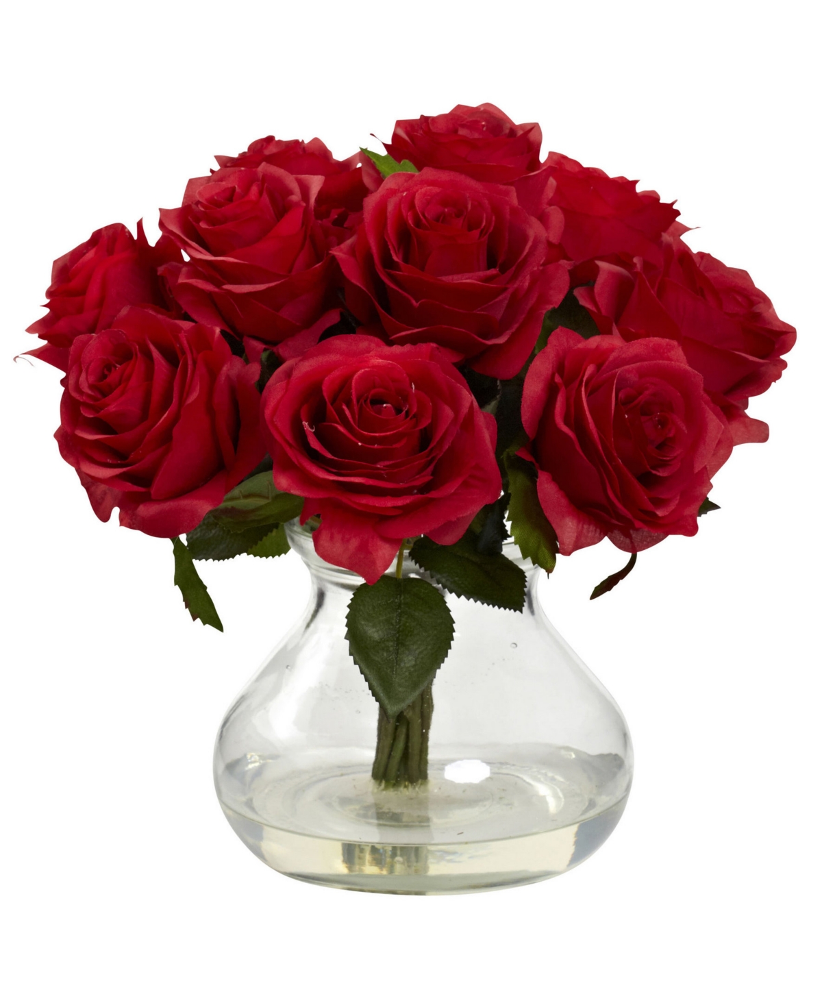Red Rose Arrangement with Vase - Red