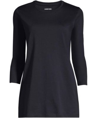 Women's Plus Size 3/4 Sleeve Cotton Supima Crewneck Tunic