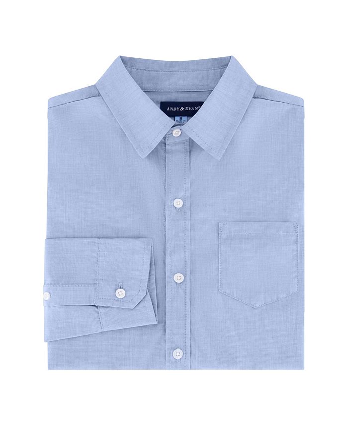 Andy & Evan Infant Boys Blue Chambray Button-down Shirt - Macy's