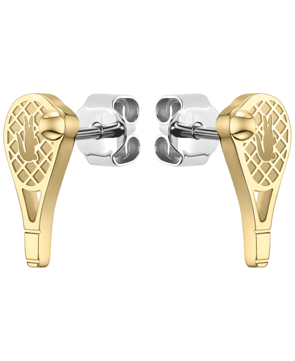 Lacoste Gold Tone Tennis Racket Earrings