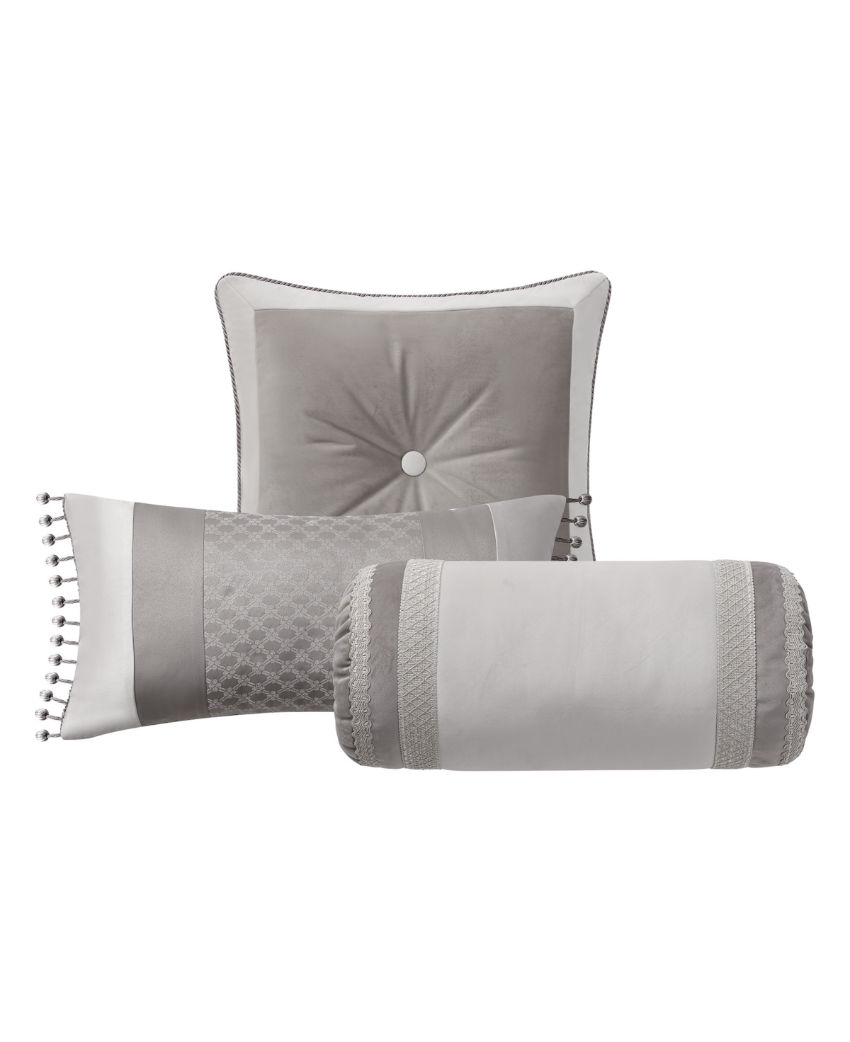 Waterford Palace Decorative Pillows, Set Of 3 In Mocha