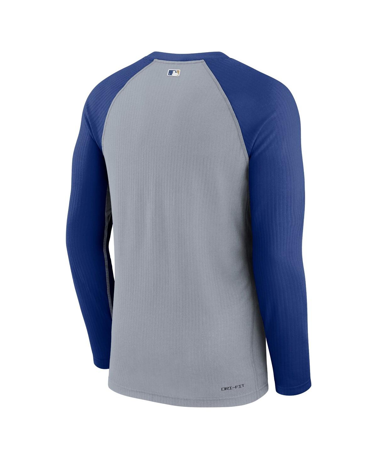 Shop Nike Men's  Gray Kansas City Royals Authentic Collection Game Raglan Performance Long Sleeve T-shirt