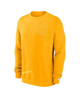 Men's Gold Milwaukee Brewers Statement Ball Game Fleece Pullover Sweatshirt