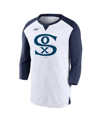 Men's White, Navy Chicago White Sox Rewind 3/4-Sleeve T-shirt