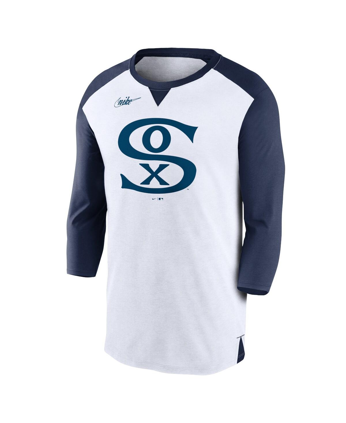 Nike Men's  White, Navy Chicago White Sox Rewind 3/4-sleeve T-shirt In White,navy