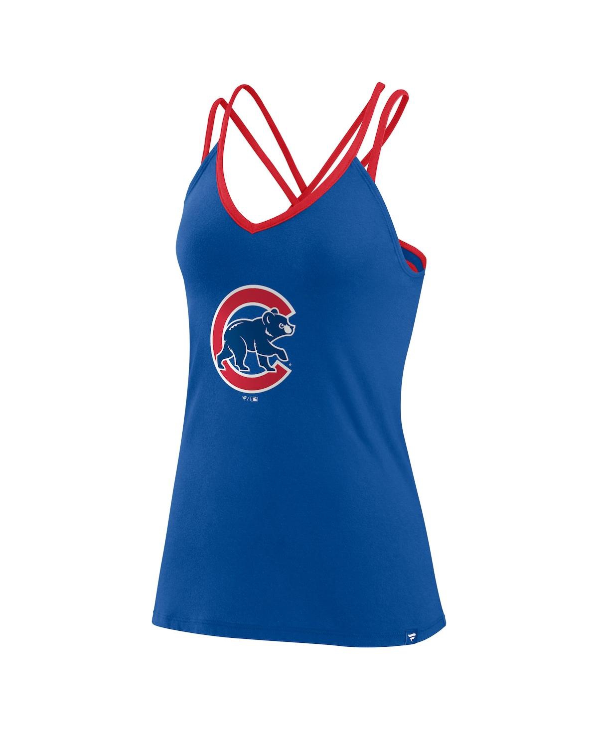 Fanatics Branded Royal Chicago Cubs Barrel It Up Cross Back V-neck Tank Top In Royal