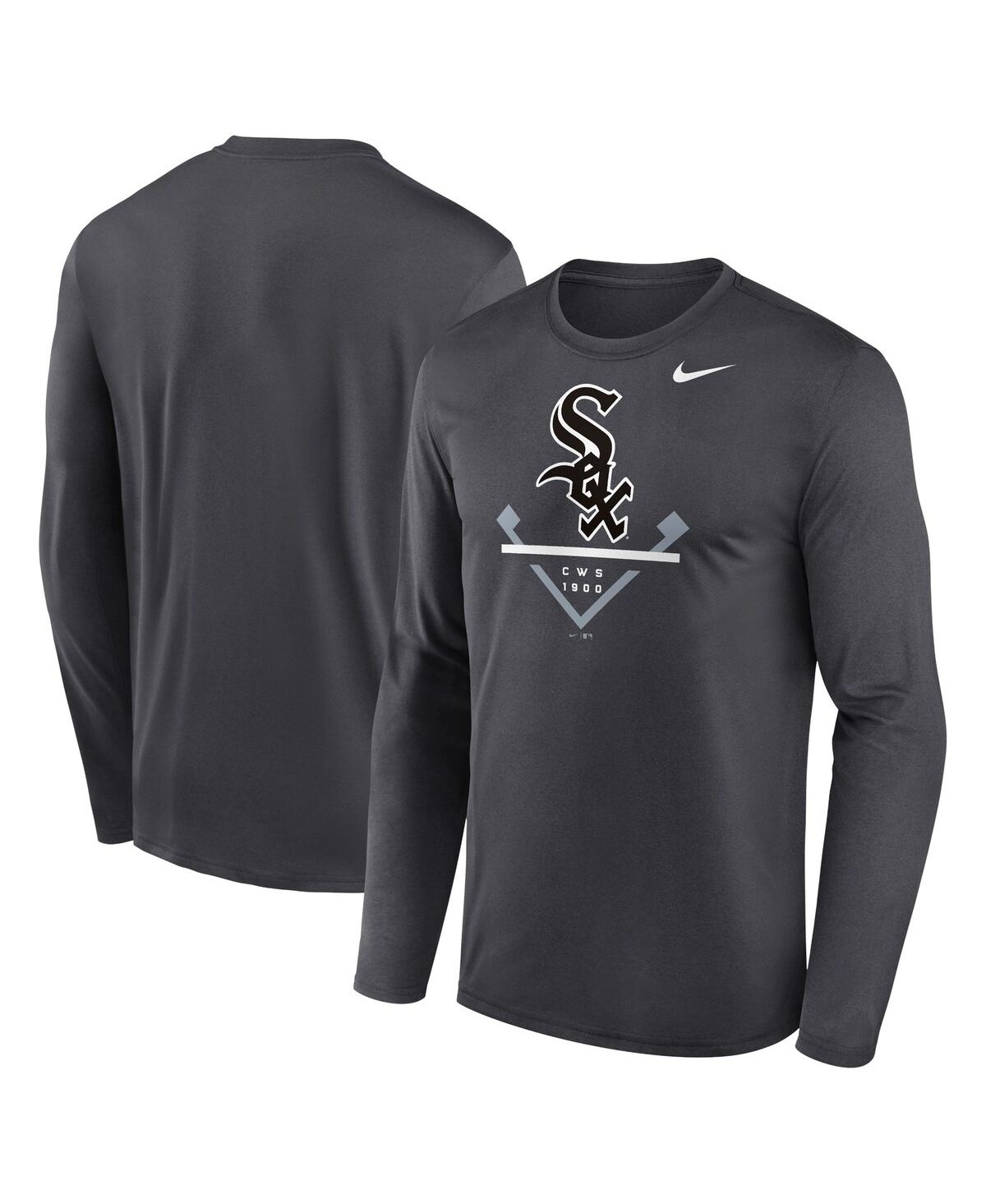 Nike Anthracite Boston Red Sox Icon Legend Performance Long Sleeve T-shirt In Anthracite