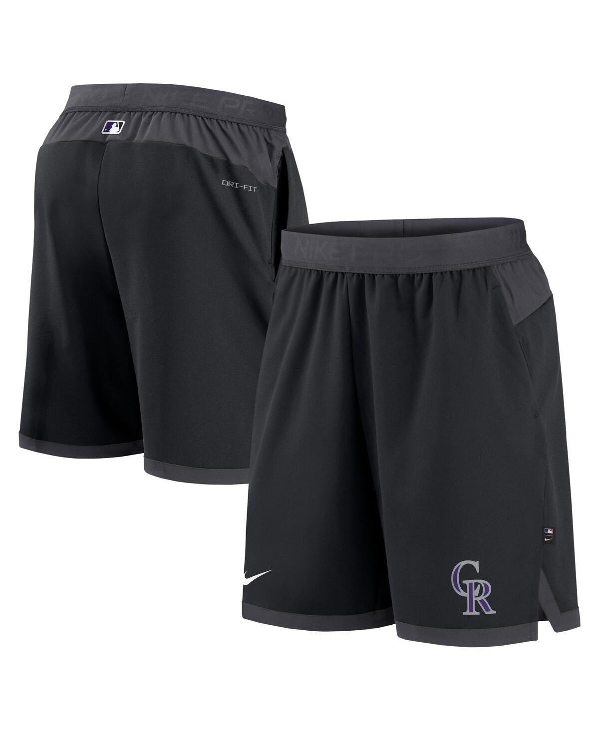 Nike Men's  Black Colorado Rockies Authentic Collection Flex Vent Performance Shorts In Black