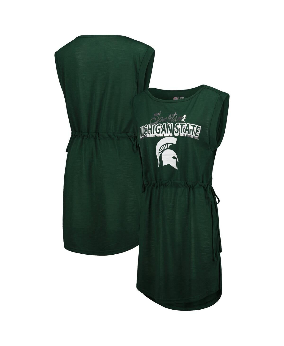 G-iii 4her By Carl Banks Green Michigan State Spartans Goat Swimsuit Cover-up Dress In Green