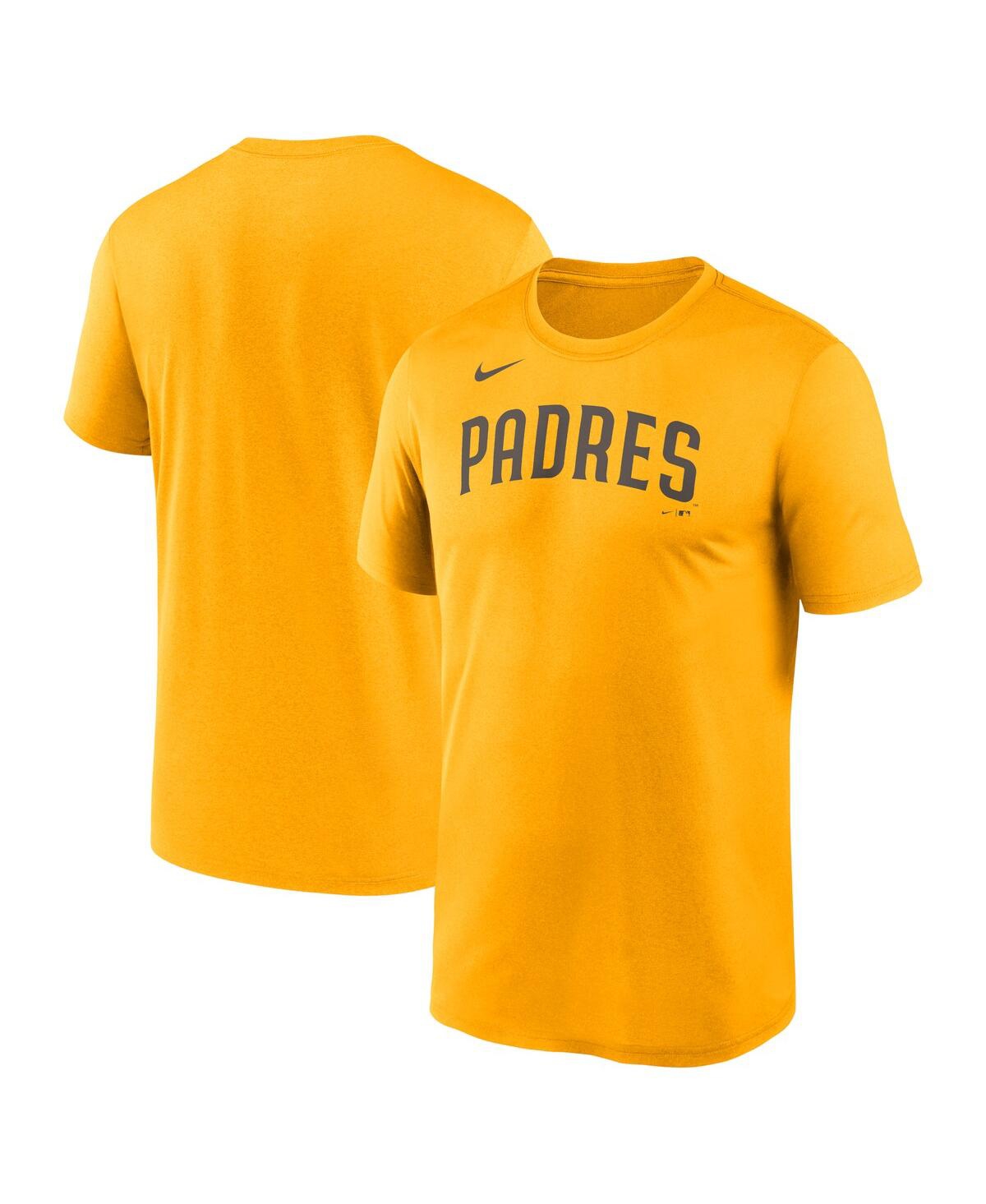 Shop Nike Men's  Gold San Diego Padres New Legend Wordmark T-shirt
