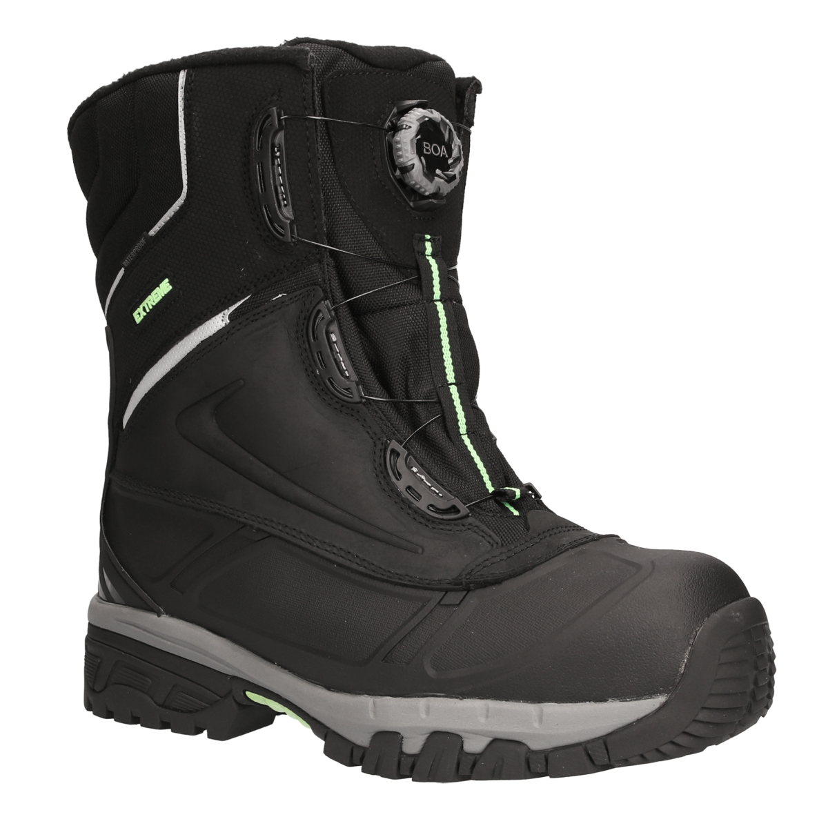Men's Waterproof Anti-Slip Extreme Pac Boots with Boa Fit System For Lacing - Black